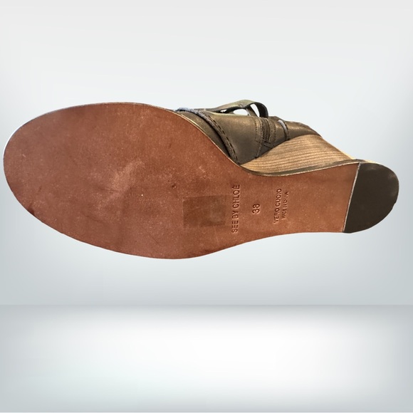 See by Cloe Black Leather Wedge Boots new 38 - Picture 11 of 11